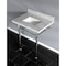 Kingston Brass 30X22 Marble Vanity Top W/ Brass Feet Combo, Marble/ Chrome KVPB30MBSQ1 - alternate 4